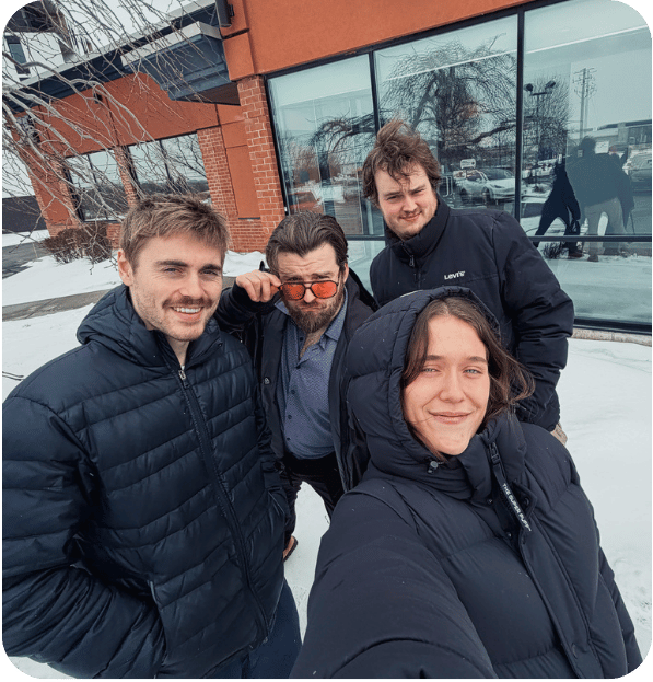 Selfie de groupe en hiver
