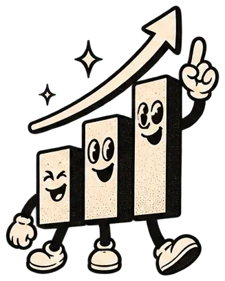 Croissance — un graphique qui monte, tout sourire