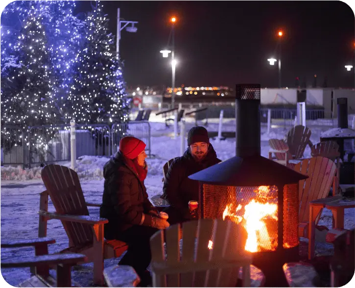 Soirée brasero en hiver